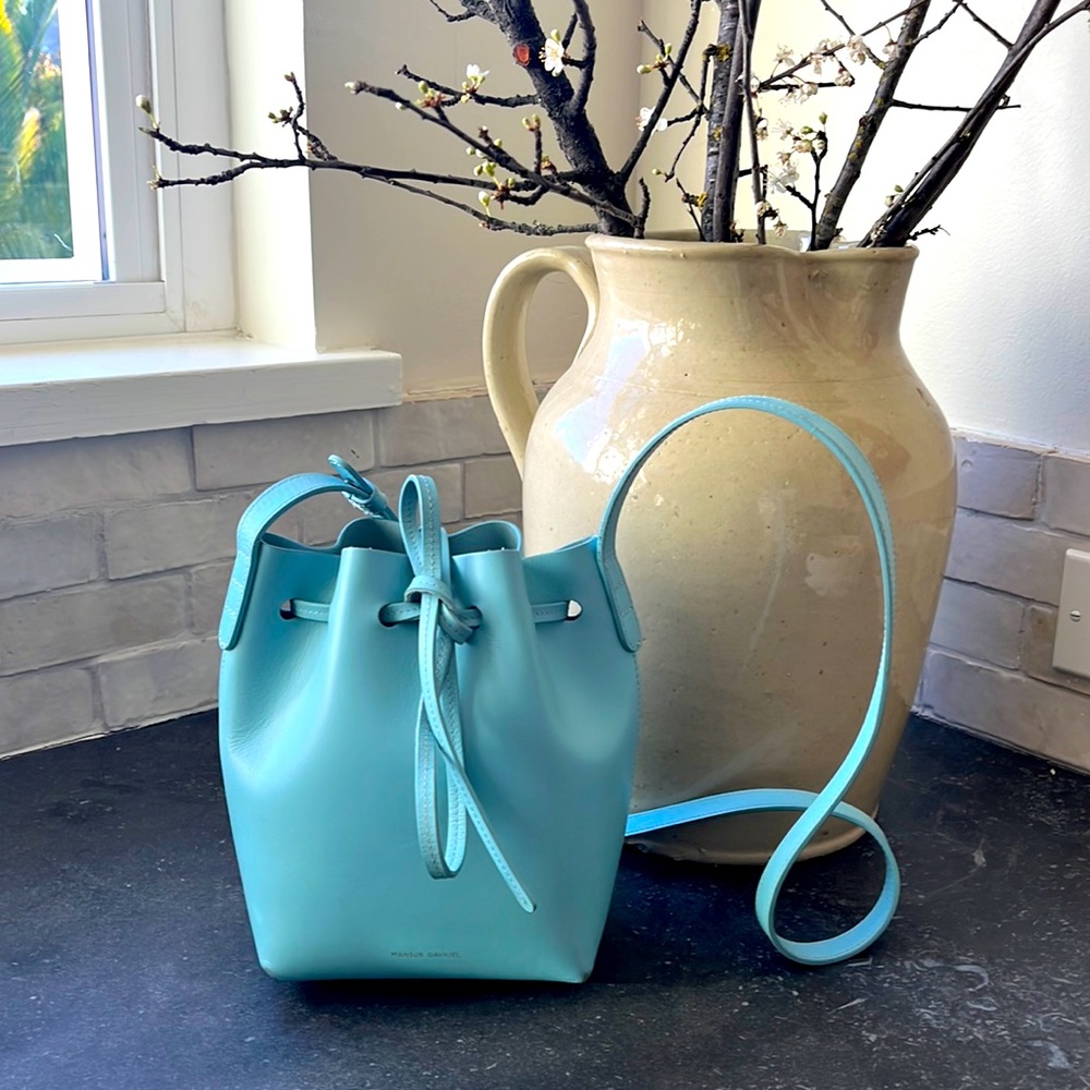 Mansur Gavriel Mini Mini Bucket Bag Sky Blue